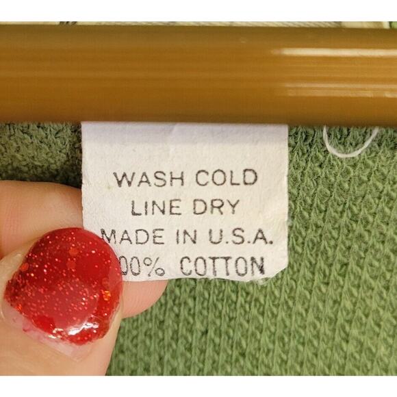 Vintage Eileen Fisher Light Green Cotton Open Front Cardigan Sweater Jacket - Picture 8 of 9